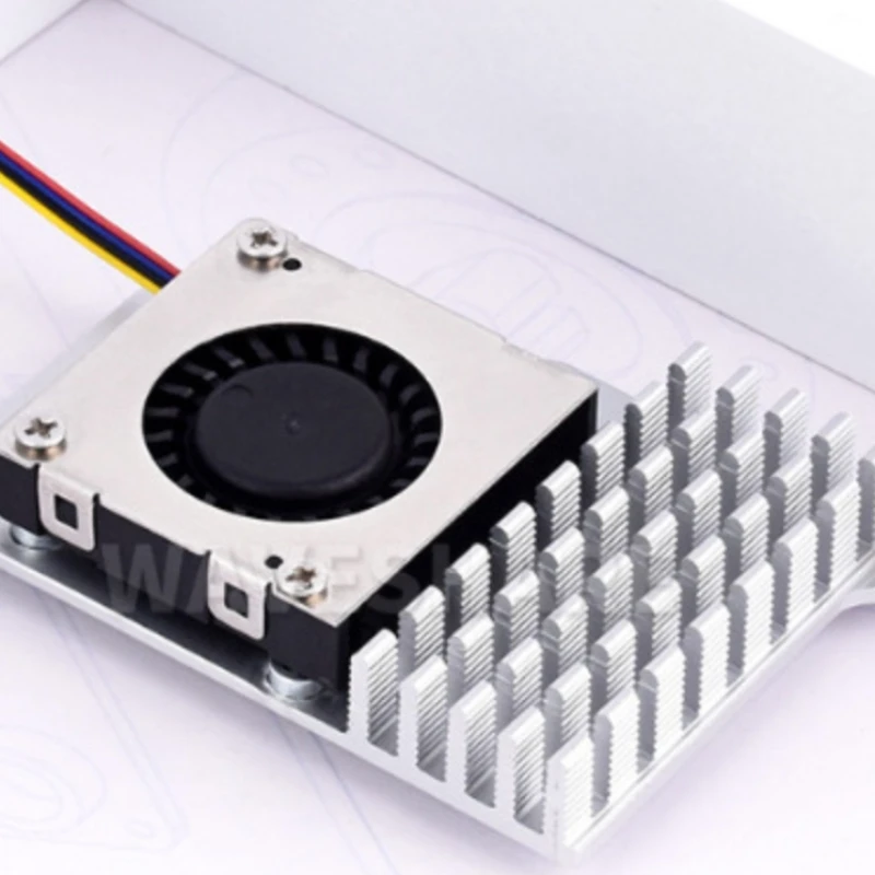 Heat Sink for Raspberry Pi 5 Cooling Fan Heatsink Active Heat Sink with Thermal Stickers B-Type