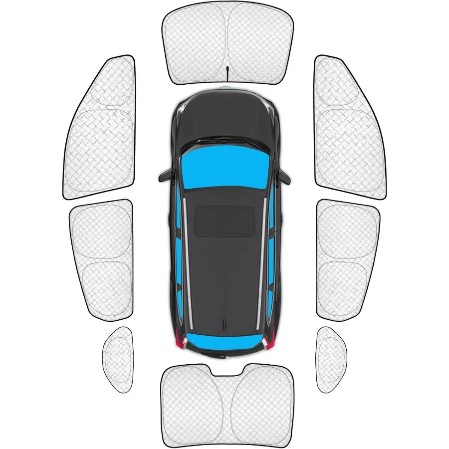 8 قطعة ظلال الشمس الكاملة رشاقته لهوندا سيفيك سيدان 20162021 نموذج نافذة السيارة يغطي كتلة الأشعة فوق البنفسجية وتعتيم الخصوصية ظلة ل #1