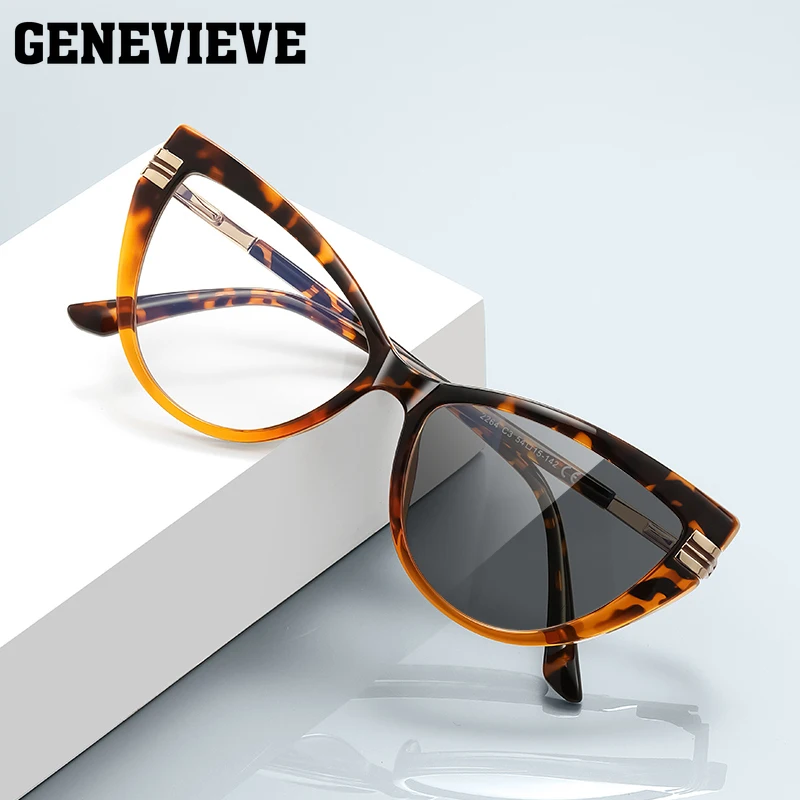 GENEVIEVE تصميم عين القطة المخصص للنساء نظارات قراءة فوتوكروميك مضادة للضوء الأزرق وصفة طبية مخصصة متاحة #1
