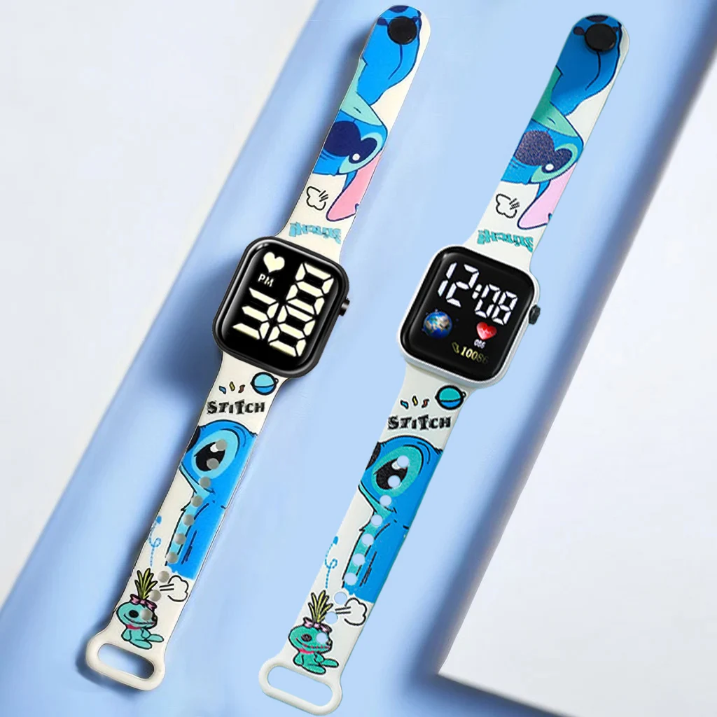 Relojes Disney Stitch, correa de muñeca para niños, reloj de pulsera inteligente deportivo, juguetes impermeables para niños, reloj de pulsera electrónico