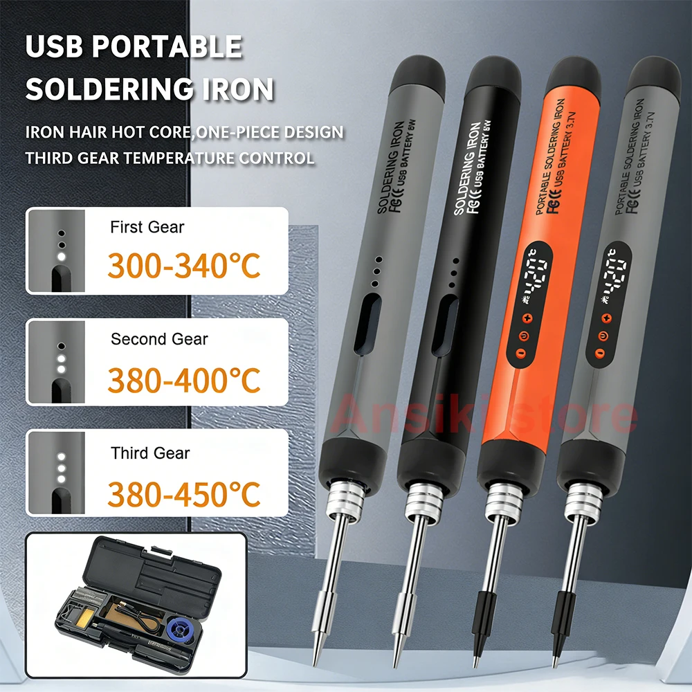 C200 USB Portable Electric Soldering Iron Kit Built-in Lithium Battery Three Adjustable Temperature Welding Tools KIT