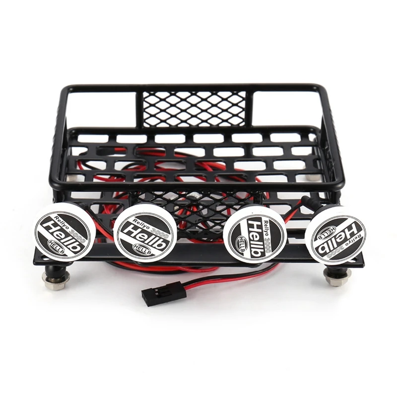 Metal 115X107mm Luggage Carrier Roof Rack With Spotlights For Tamiya CC01 CR01 RC4WD D90 Axial SCX10 1/10 RC Crawler Car