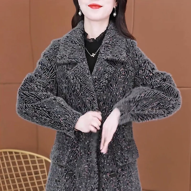 2025, Premium-Fleece-gefütterte, verdickte Jacke für Damen, Y2K-Chic, mittellanger Trenchcoat, Winter, lässig, langärmelig, modische Oberbekleidung