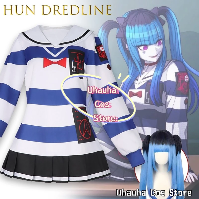 

AHUND DLINE Last Defense Academy Amemiya Taibi Striped Everyday Outfit Cosplay Costume Full Set Uniform Halloween {Uhauha Cos}