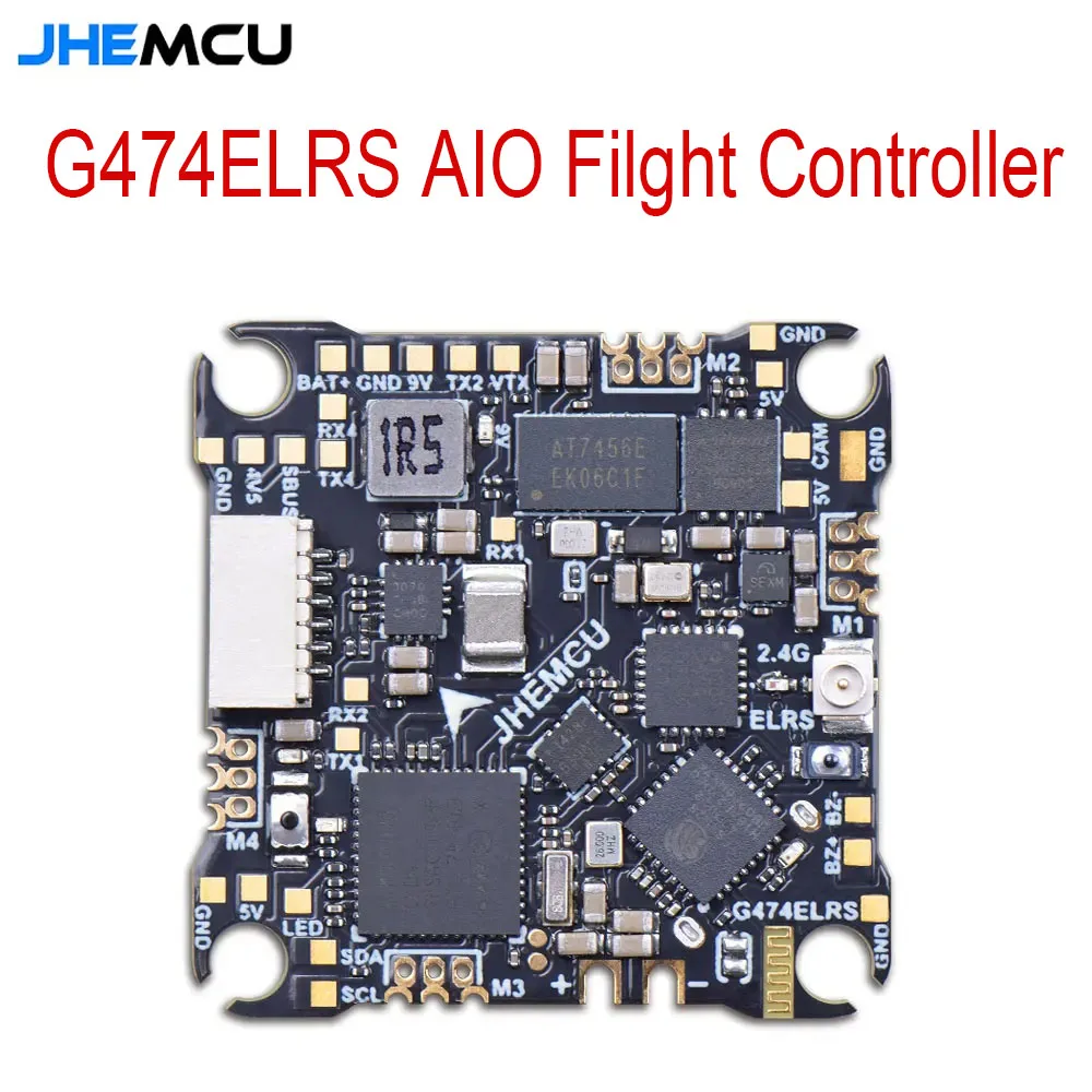 Controlador de vuelo JHEMCU G474ELRS AIO receptor 2,4G incorporado OSD 8MB caja negra 1-2S 25x25mm para Dron de estilo libre FPV