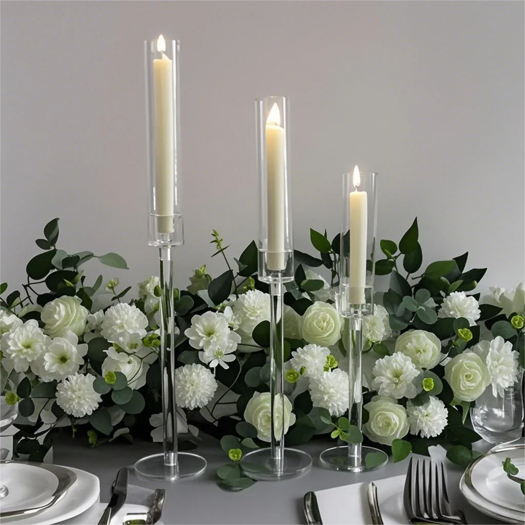 

10set=30 Pcs Wholesale Transparent Acrylic Candlestick Wedding Table Centerpieces Party Home Decor