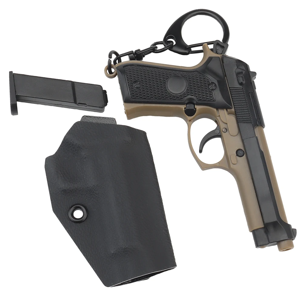 2022 New M92 Keychain Set With Holster Kydex 1:4 Reduced Pistol Shape Decorative Model Keychain Birthday Gift Hunting