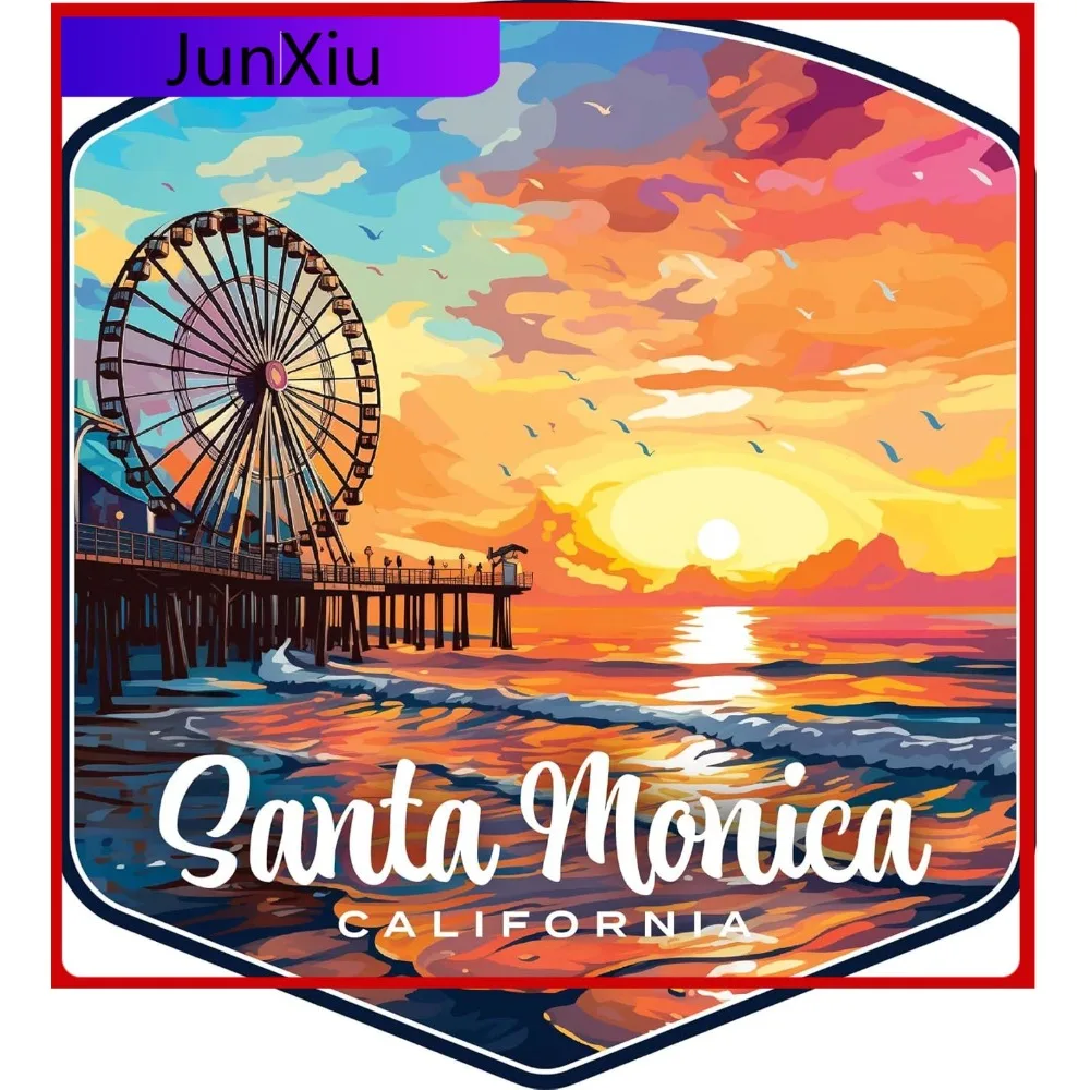 

Santa Monica California Design A Souvenir Die Cut Decorative Flat Magnet