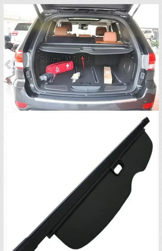 Black Beige Car Rear Trunk Security Shield Luggage Cargo Cover Parcel Shelf For Jeep Grand Cherokee 2011 2012 2013 2014 2015