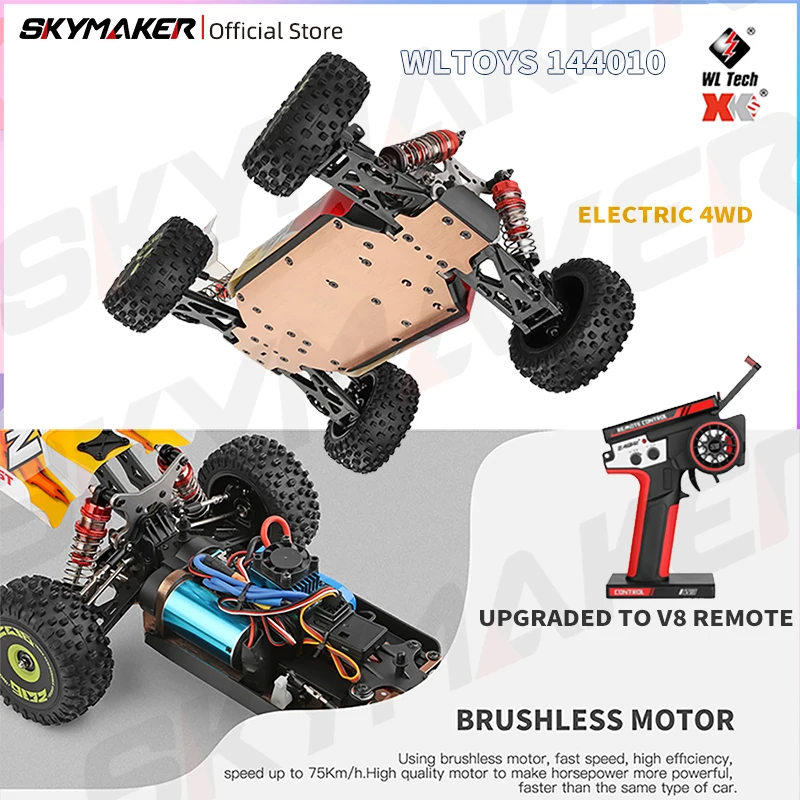 WLtoys 1/14 144016 144001 Brush RC Car 144010 Brushless Metal 1:14