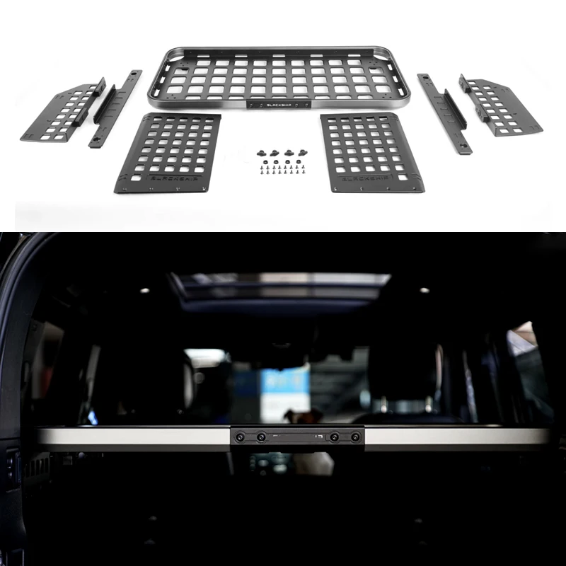 For Range Rover Defender Rear Cargo Area Shelf Trunk Organizer with Split-Level Storage Quick-Folding Extendable Storage Box