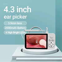 GUANMOU Digital Otoscope  3.9mm Ear Scope Camera with 6 Lights 4.3 INCH IPS Ear Wax Removal Toolfor Kids Adults