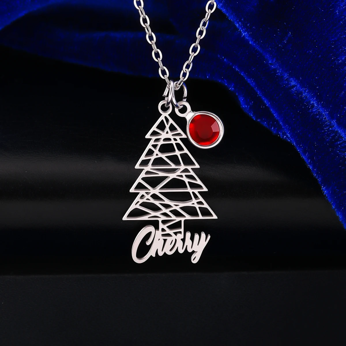 Todorova Personalized Custom Name Christmas Tree Metal Clavicle Chain Necklace For Women Men Stainless Steel Pendant Party Gifts