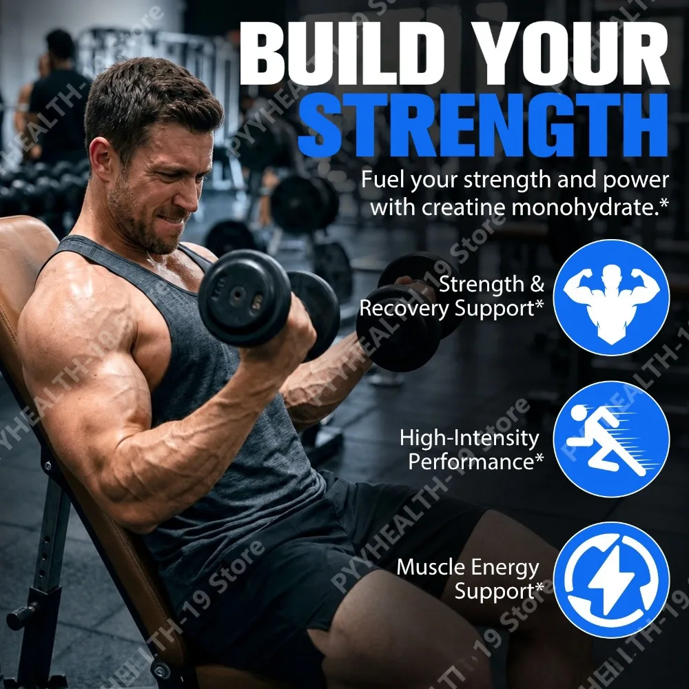 Creatine Monohydrate Micronized Powder 5g Supports Strength & Recovery High-Intensity Performance Muscle Energy 200g 40 Servings