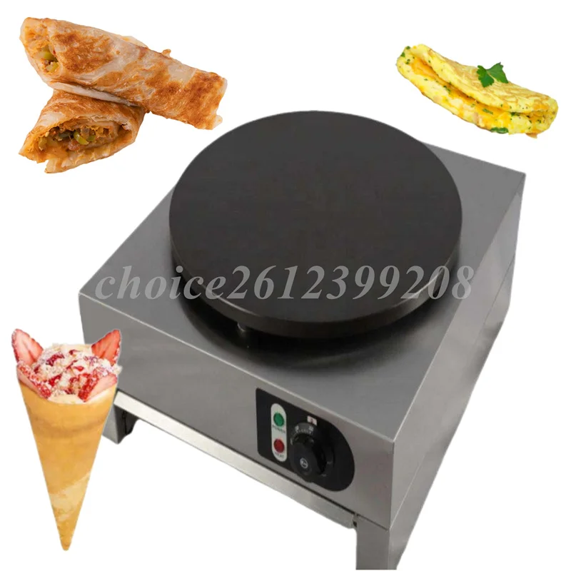 40cm Single Head Heating Crepe Pancake Kitchen Equipment Non-Stick Pan Omelette Waffle Vegetable/Chocolate Pancake Roll Machine