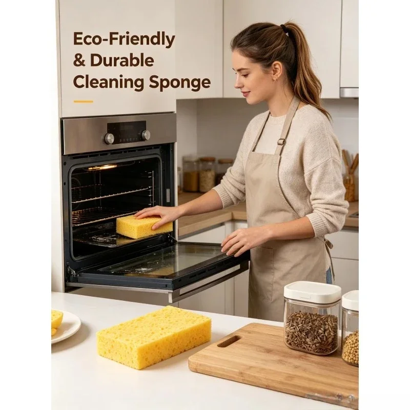 Wood Pulp Cotton Sponge Wipe Kitchen Cleaning Brush - Absorbent Scouring Cloth Dishcloth for Dishwashing