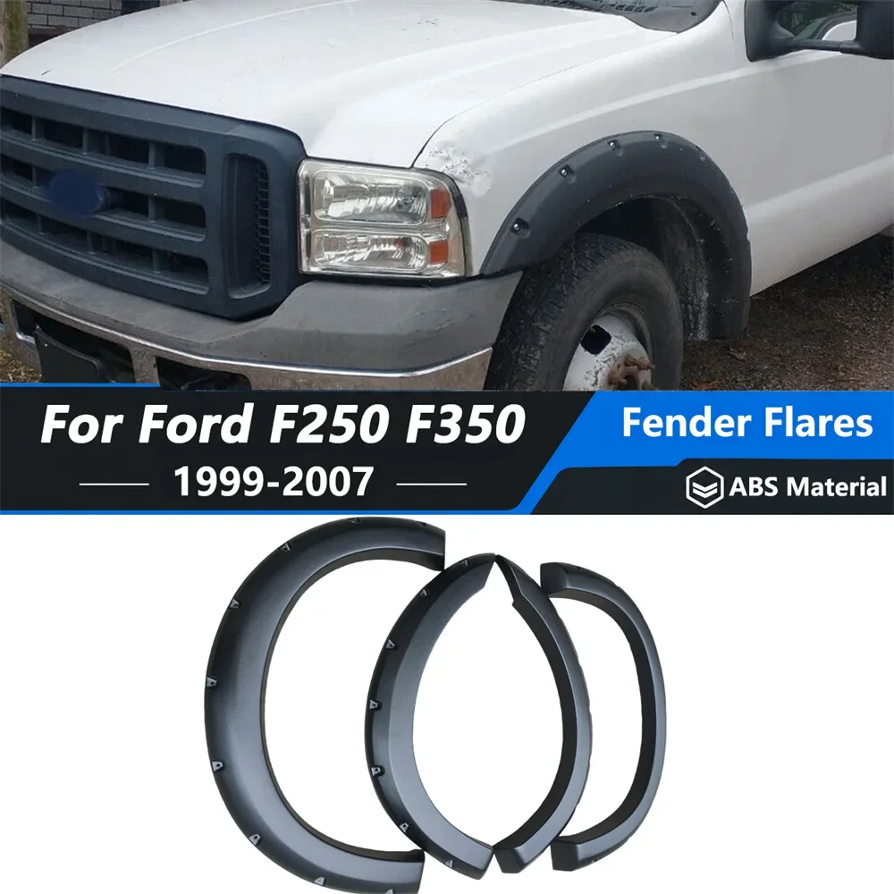 For Ford F250 F350 Super Duty 1999 2000 2001 2002 2003 2004 2005 2006 2007 Pocket Rivet Fender Flares Decorative Studs ABS