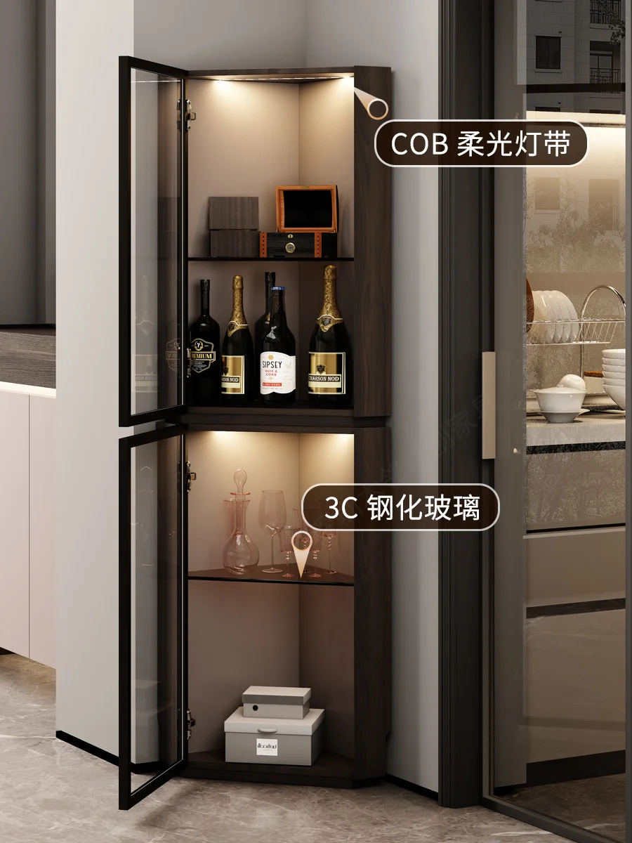 Italian minimalist corner corner cabinet living room storage cabinet kitchen triangle cabinet