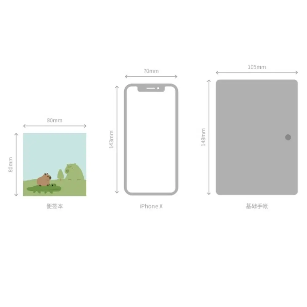 100 Sheets Notebooks Capybara Capybara Memo Pad Posted Ins Notepad Kawaii Cartoon Message Paper Office