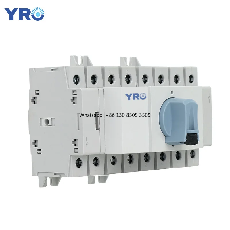 

YRO 3 Phase 400V 32A 63A 80A DIN Rail Rotary AC Manual Transfer Switch Electrical Changeover Switches