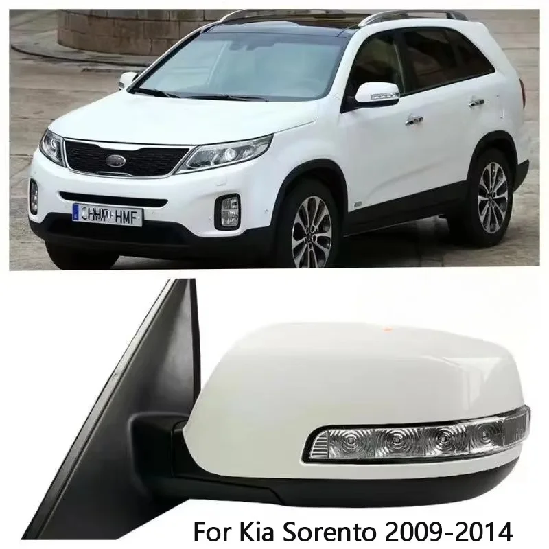 For Kia Sorento 2009 2010 -2014 With Turn Signal Light Electric Folding Heating Car 9 Wire Rearview Mirror Assembly 87610-2P150