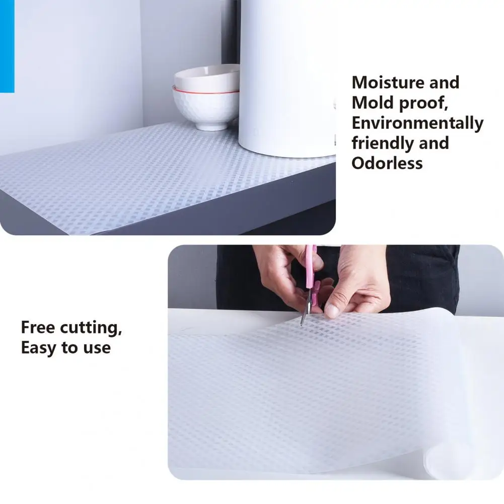 Non-Adhesive Shelf Liner Kitchen Cabinet Protector Cut Clean Non-slip Waterproof Drawer Liner Protect Surfaces Cupboard Liner