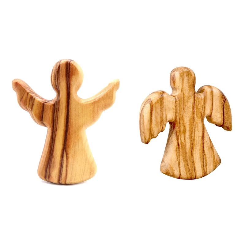 Angel Olive Wood Baptism Prayer Decoration Wooden Crafts Ornaments Gift