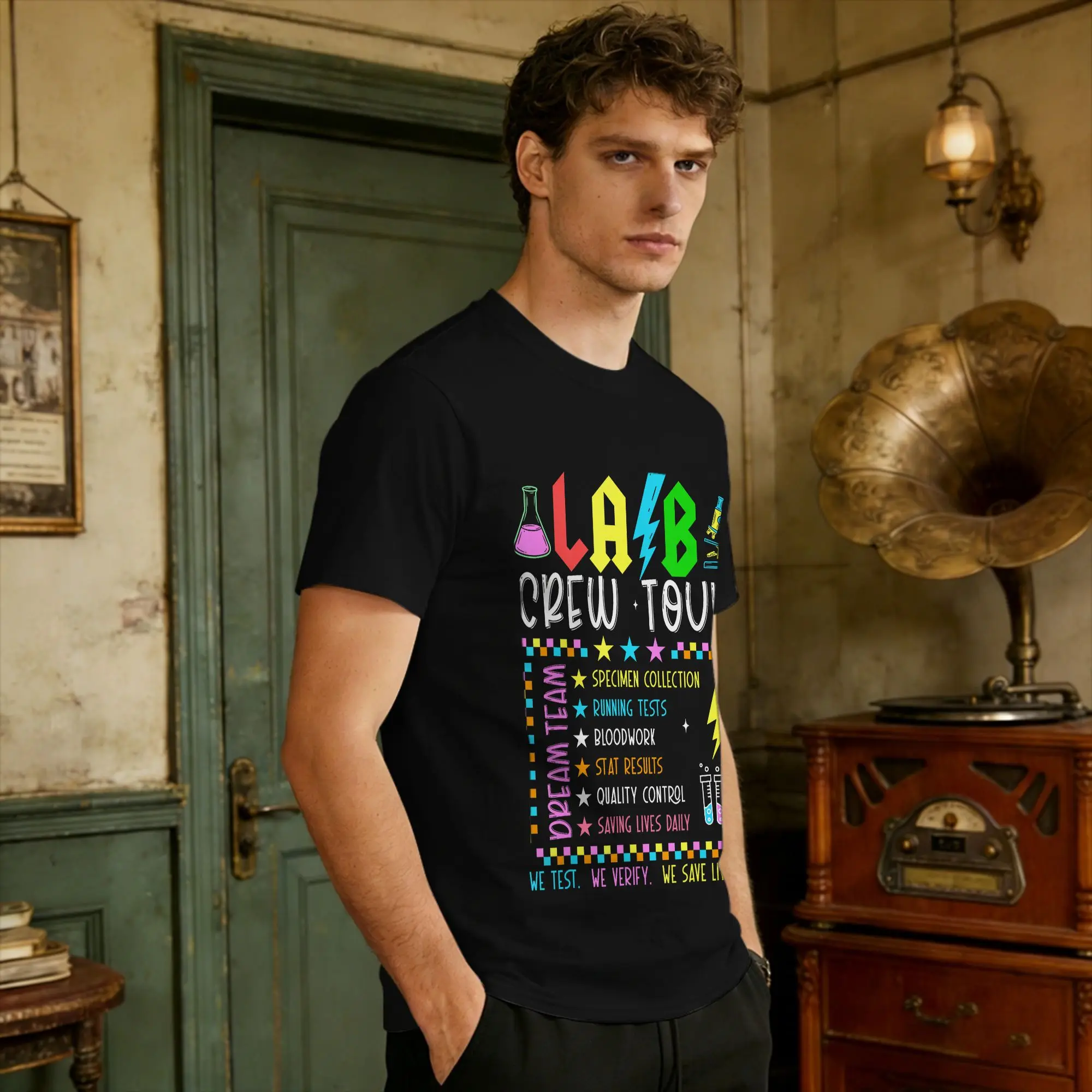 Vintage T-Shirt Summer Lab Week  Lab Tech Medical Laboratory Professionals Week T-Shirts  Pure Cotton Tee Shirt for Men Tops