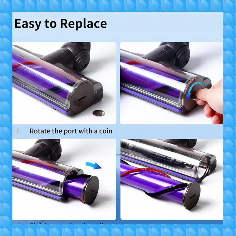 ETRT 2X Roller Brush For Dyson V10 Absolute V10 Animal V10 Total Clean+ Cordless Vacuum Cleaner Replacement Part 969569-01