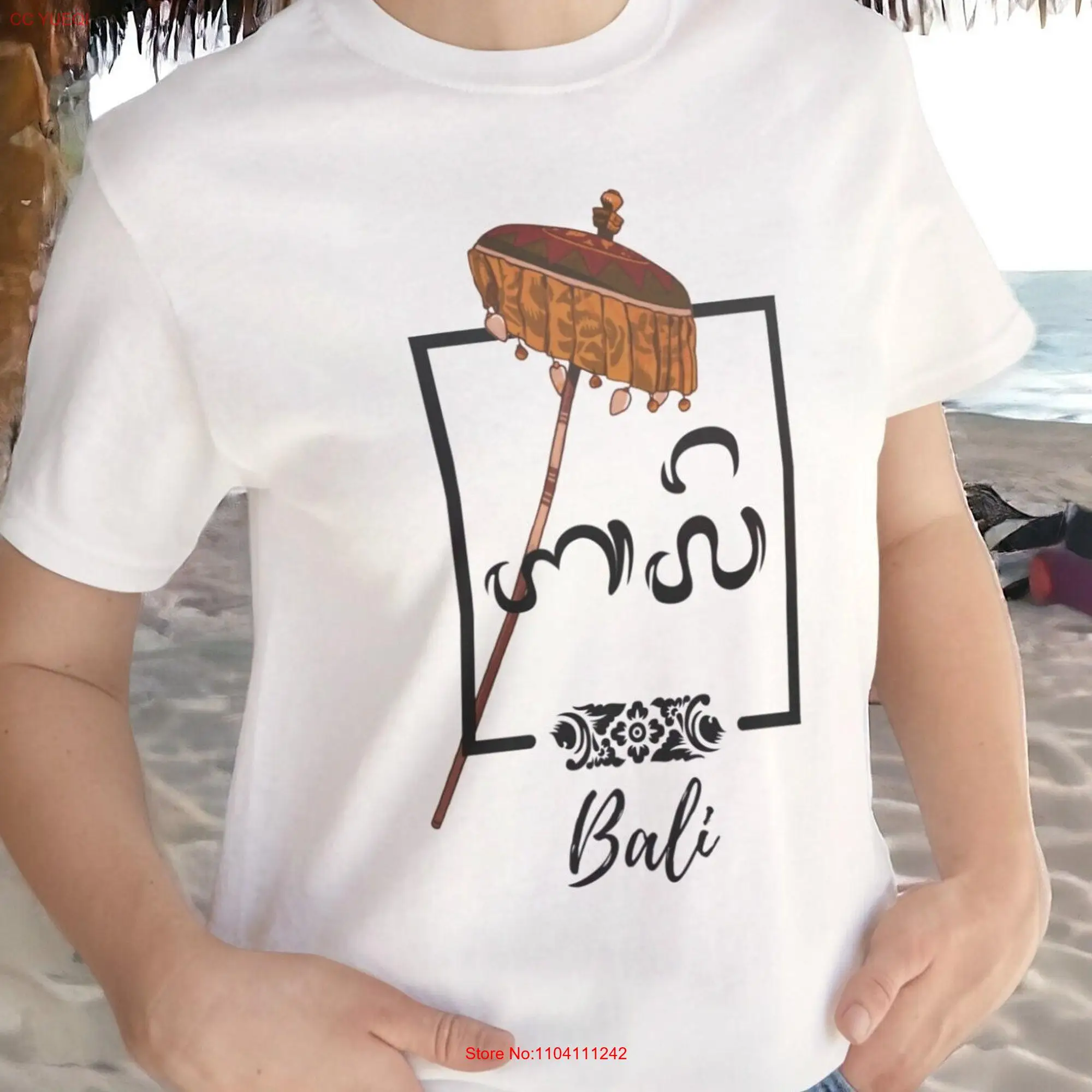 Bali shirt with Traditional Balinese Alphabet Travel T Indonesia Vacation long or short sleeves