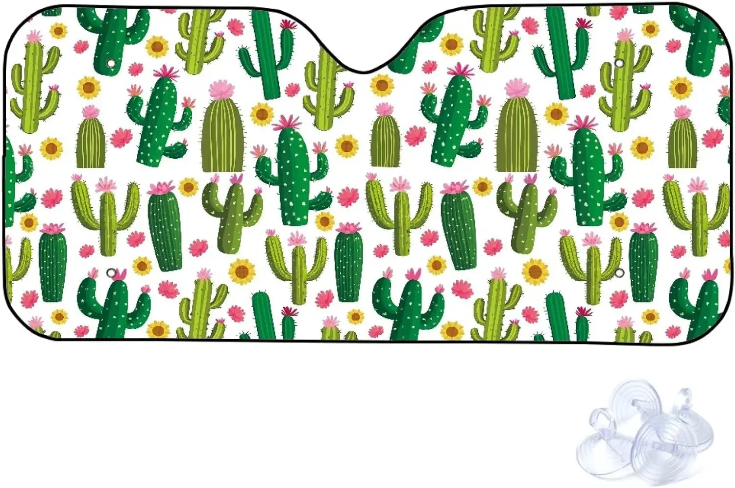 

Кактус с принтом подсолнуха и цветком автомобиля, переднее лобовое стекло, солнцезащитный козырек от солнца, складная защита от солнца Sunsha, авто окно Sunsha