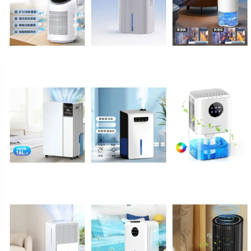 Compact Dehumidifier For Home Quiet Moisture Absorber Portable Air Dryer Closet Bathroom Bedroom Small Humidity Control Device