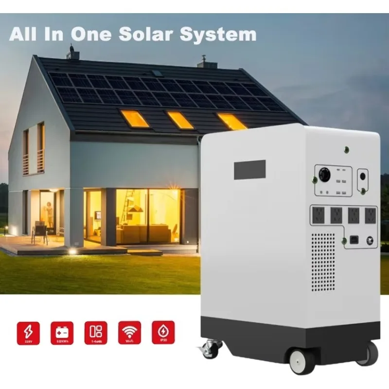 All in One Solar 5Kw Hybrid Inverter and 5kwh 48V 100Ah Lithium LiFePO4 Energy Storage Battery System