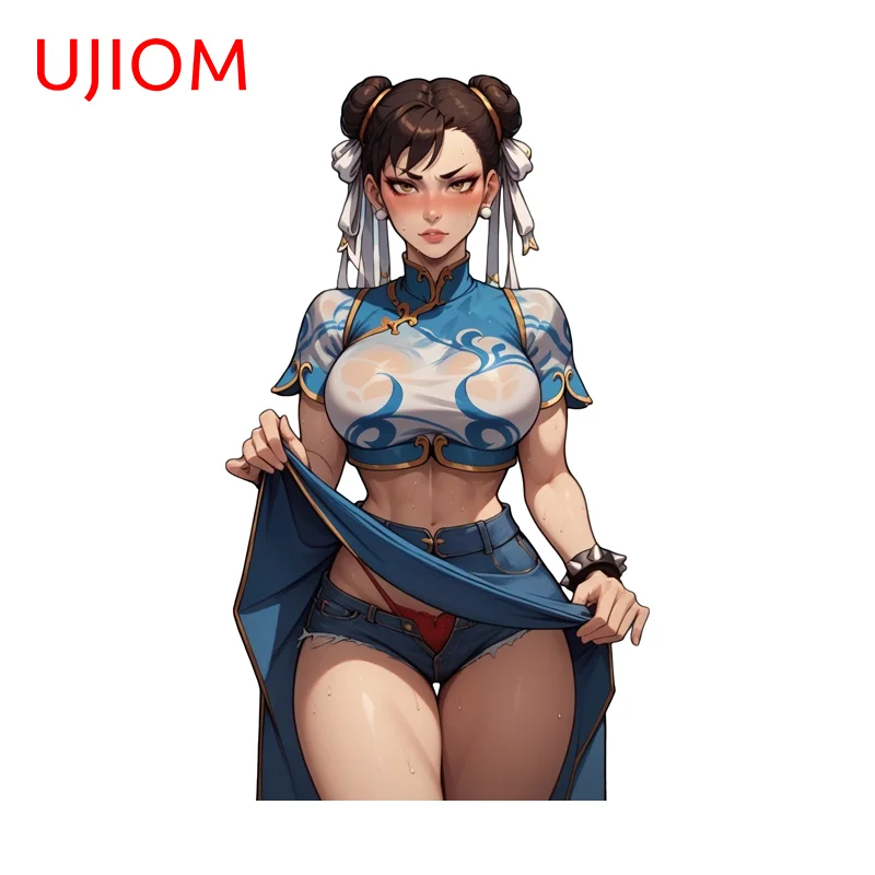 UJIOM Sexy Chunli Big Breasts Wall Sticker Artistic Fashionable Premium Vinly Decal Suitable For Trendy DIY Decor Accessories