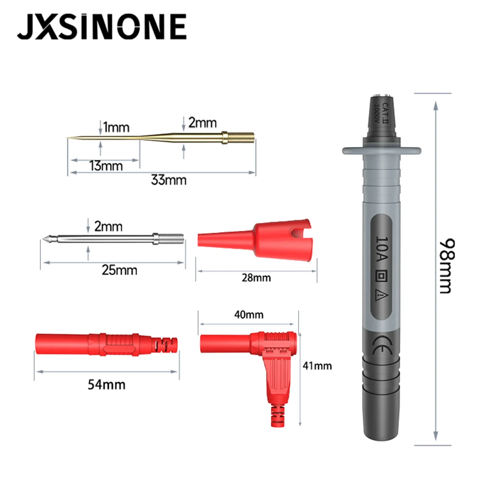 JXSINONE P8003B 1set Multimeter Probe Replaceable Gilded Needle Multi-purpose Test Pen