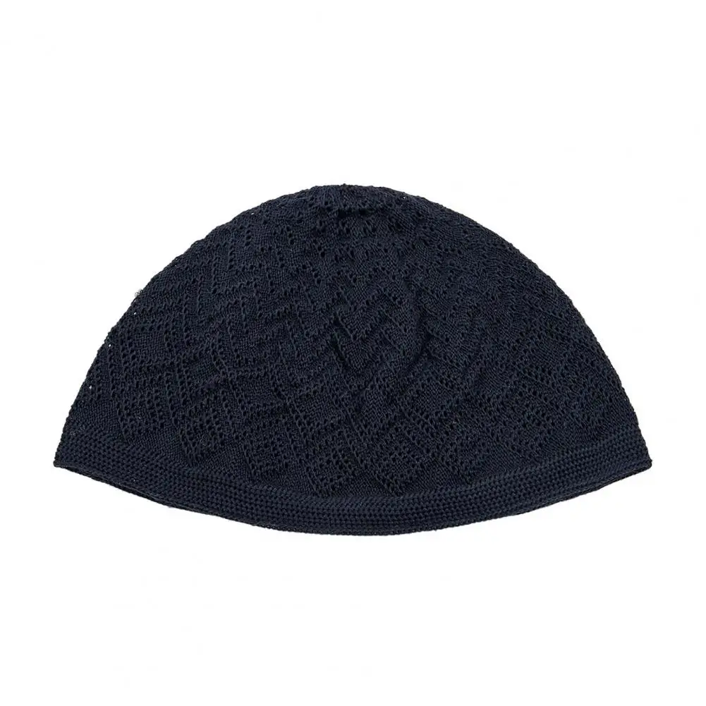 Knit Hat Hollow Design Hat Men's Hollow Out Knitted Beanie Cap for Winter Outdoor Activities Breathable Thermal Dome for Cycling