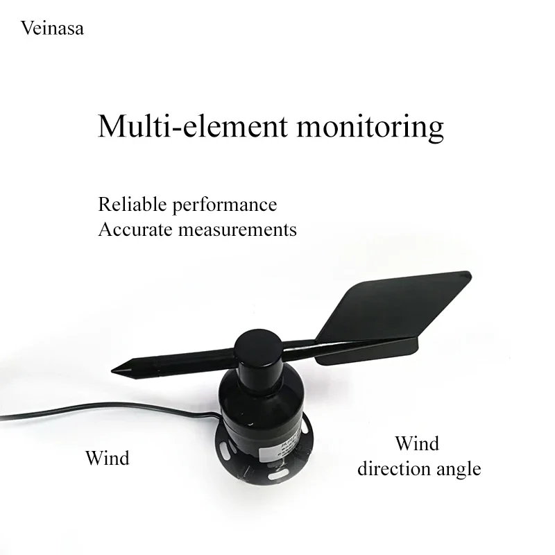 2026 New Veinasa XS-WDS01-0-5V ABS Wind Direction Sensor Outdoor Digital Anemometer 0.1m/s Resolution 0.3m/s Wind Speed 0~50C