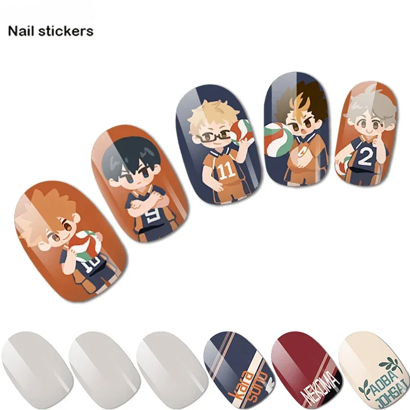 Oikawa Tooru Shoyo Nail Sticker Cute Anime Nail Art Chibi Kawaii Nail Accessories Neko Cat Decal Decoration Supplies Otaku Merch