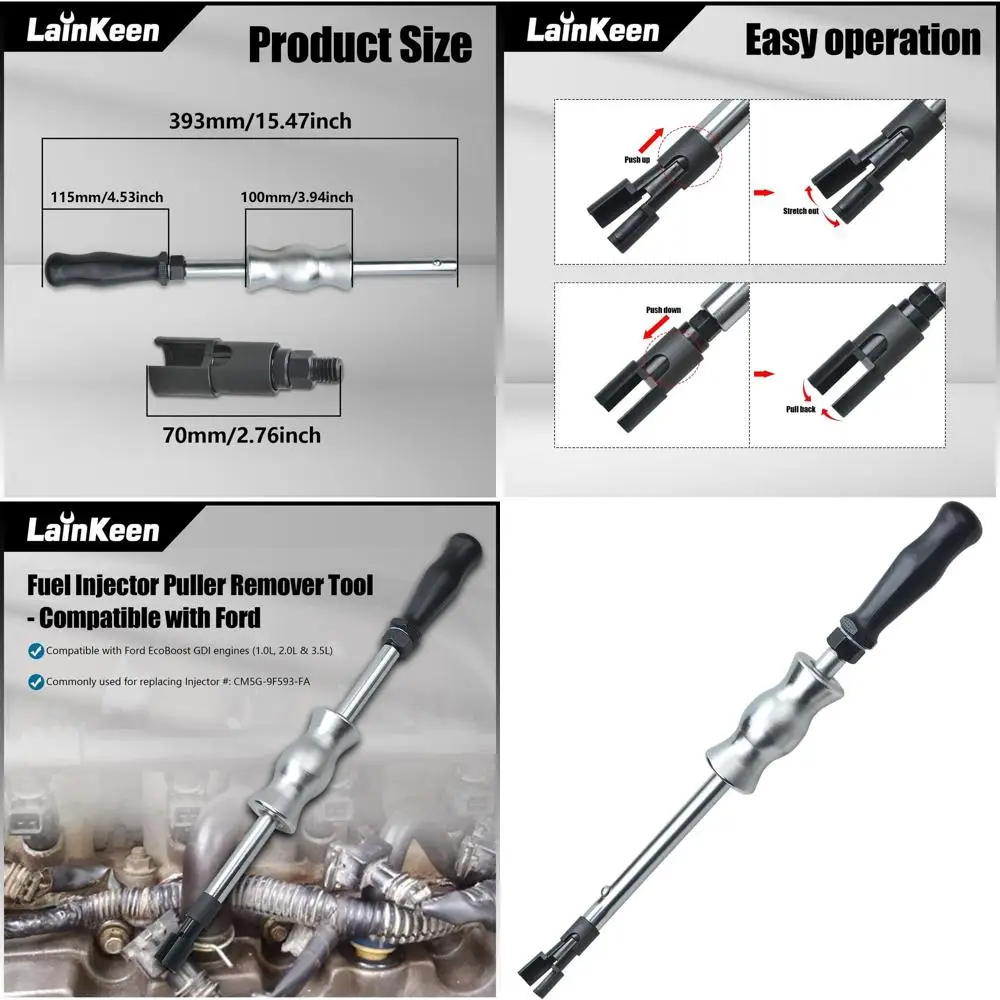 

Набор инструментов для съемника топливных форсунок LainKeen, совместимый с форсунками Ford EcoBoost 1,0, 1,5, 1,6, 2,0 3,5 3,7