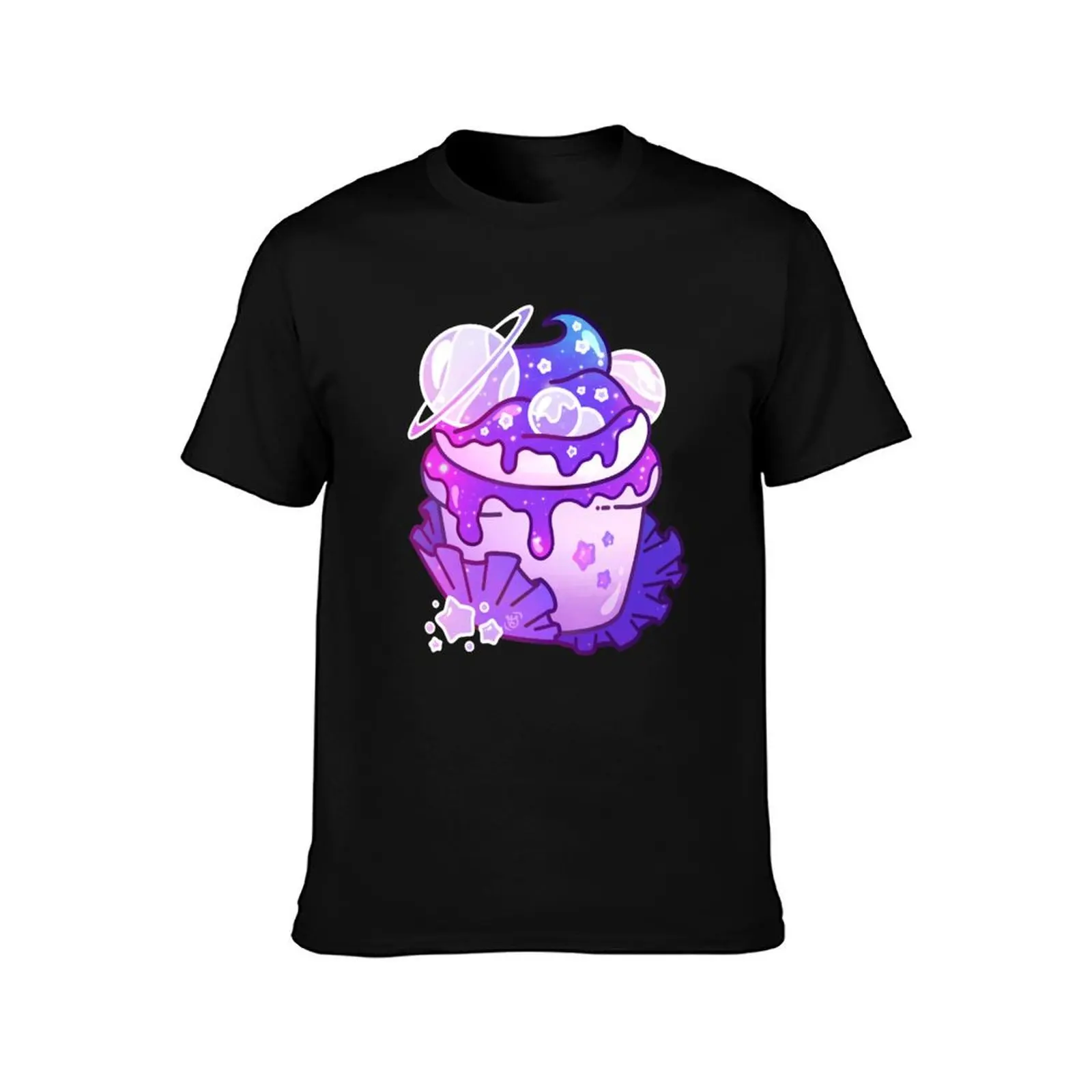 Pastel Galaxy Cupcake T-Shirt Summer Casual Cotton Tee Oversized Streetwear Tops Vintage Graphic Print Unisex Men Women