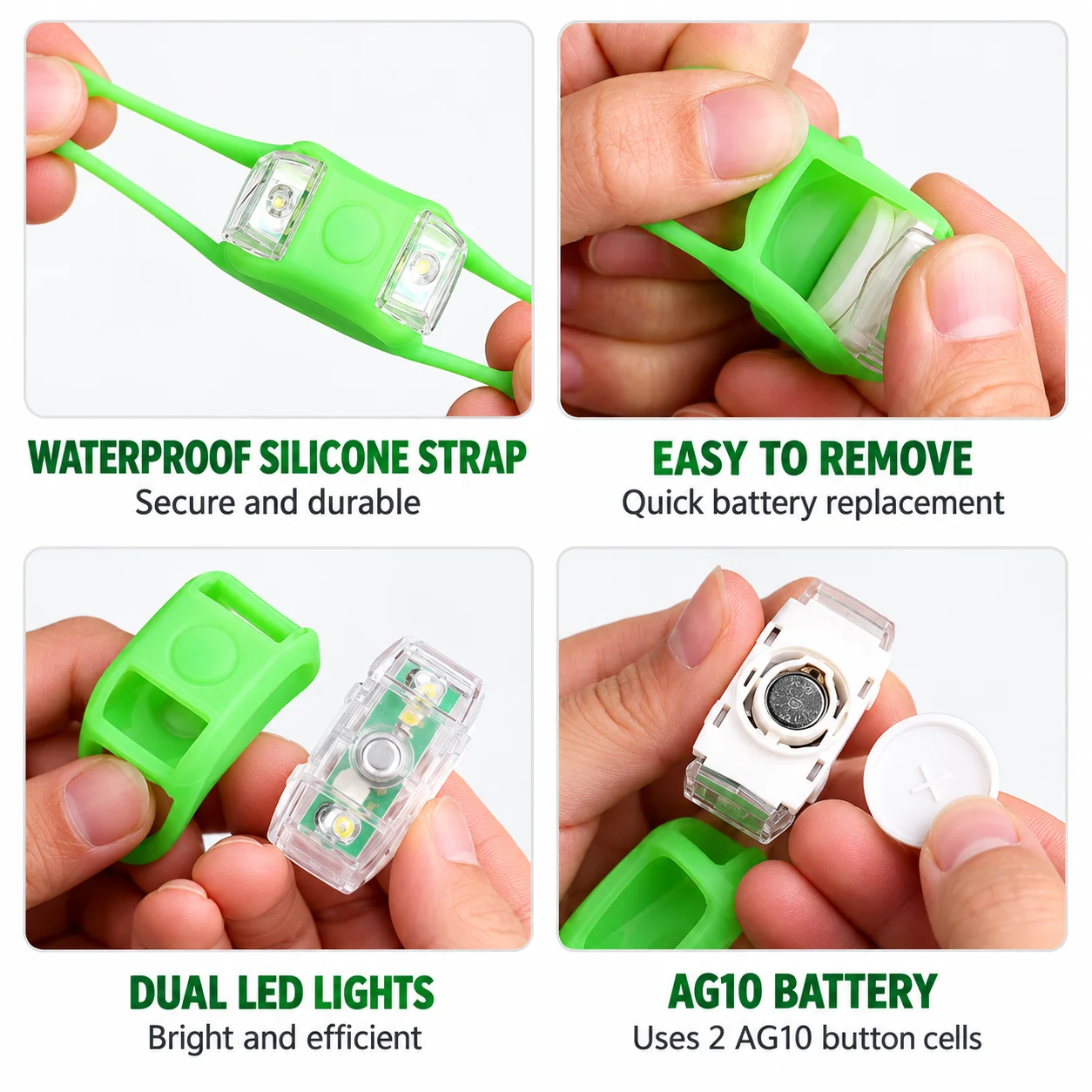 Bicycle LED Frog Light Silicone Flash Warning Lamp, Bike Safety Light for Scooter Kids Balance Bike