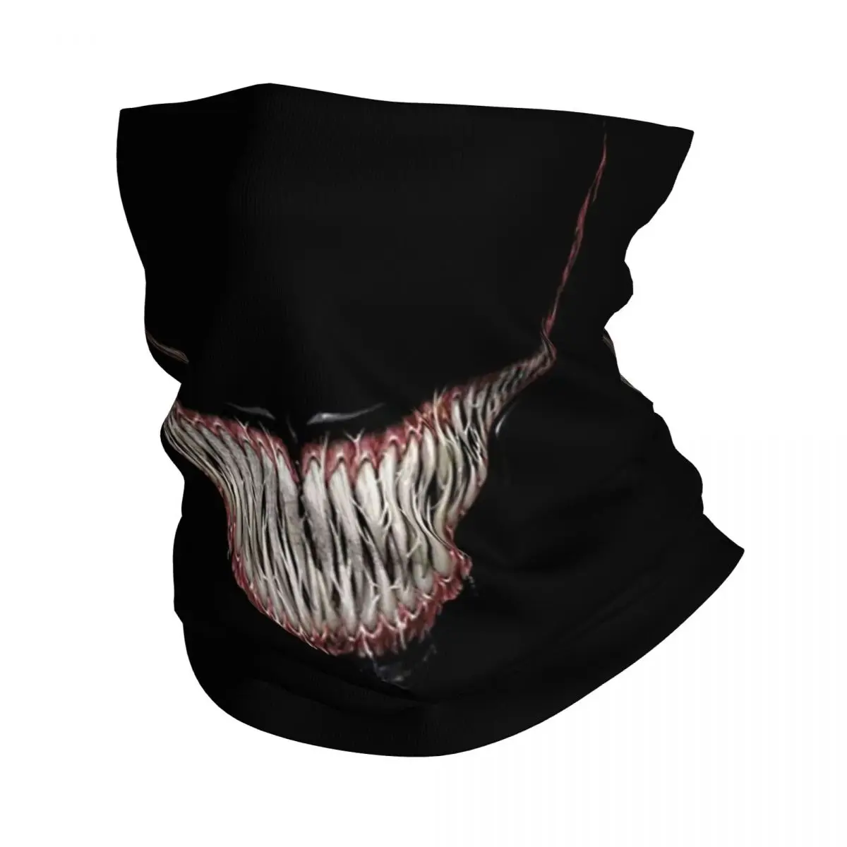 Venom's Smile Bandana-Halsmanschette, bedruckter Wickelmasken-Schal, vielseitig einsetzbarer Fahrradschal, Wandern, Angeln, Unisex, Erwachsene, waschbar