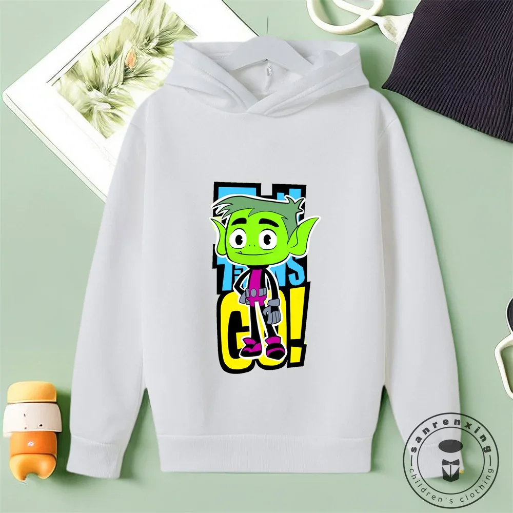 Teen Titans Go Cartoon Printing Hoodie Kids Boys Girls Cotton Korean Sweatshirt Children Clothes Kids Tops Baby Clothes 2-14y