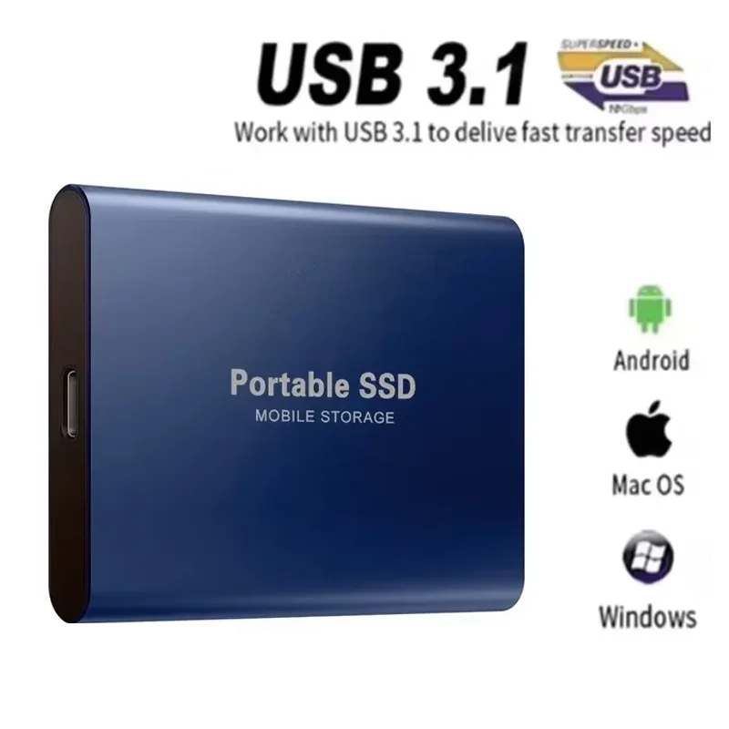 

16TB USB 3.0 Type C External Solid State Drive Hard Disk High Speed Storage External Hard Drive Portable SSD For PC Phone 16 15