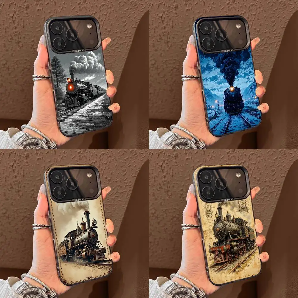 

Classic Steam Train Railway Phone Case For iPhone 17,16,15,14,13,12,11,Pro,Max,Plus,E,Air,Mini Black Tpu Cover