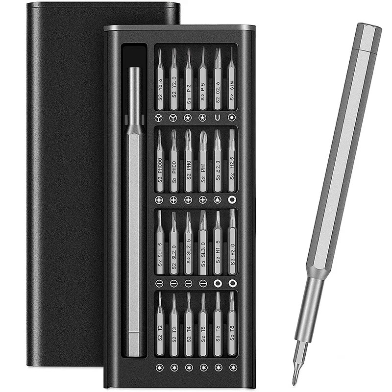 24 in 1 Premium Precision Screwdriver Set  Small Screwdriver Set with Phillips Head & Flathead Magnetic Mini Screwdrivers Kit