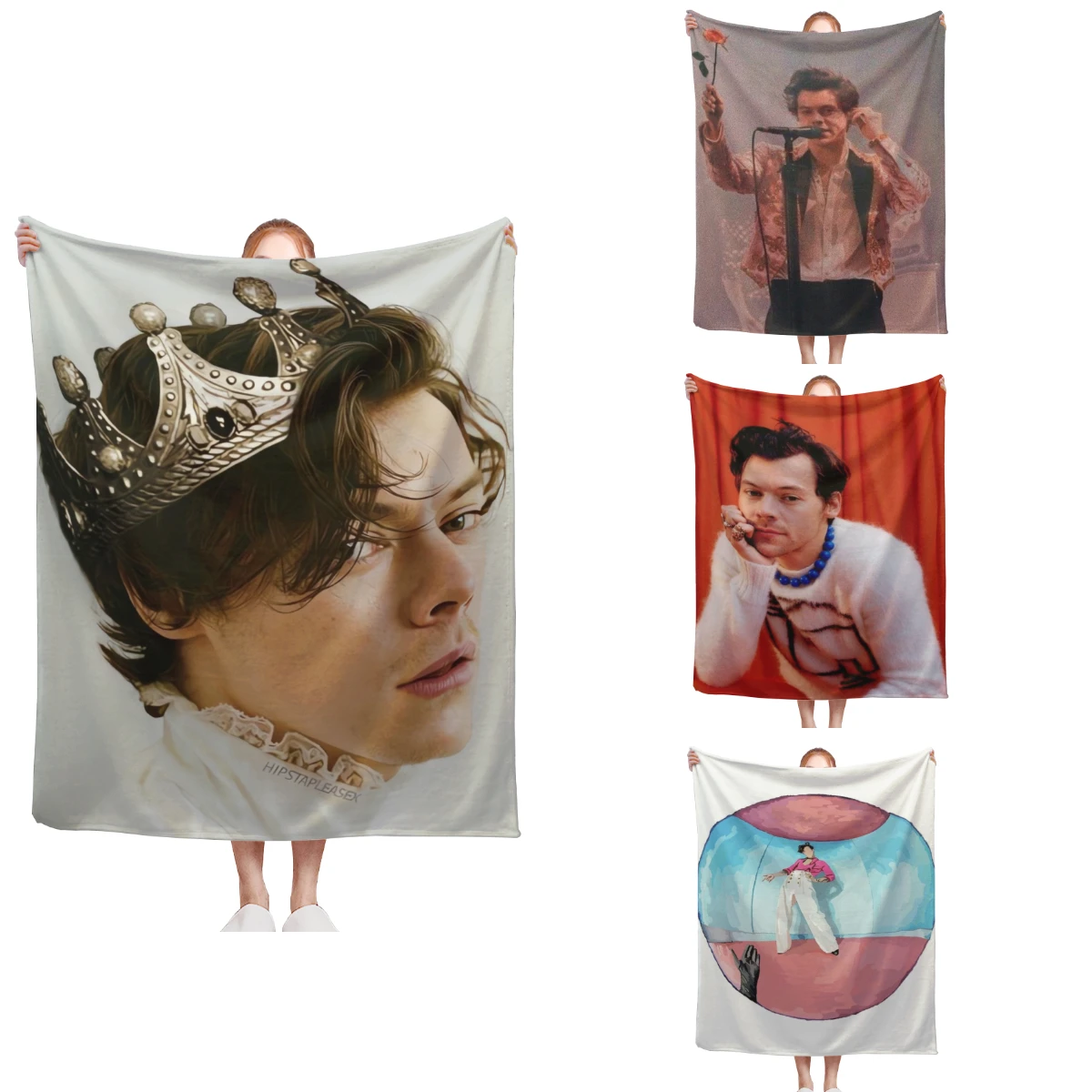 

Handsome-Star-Harry-S-Styles Flannel Soft Warm Throw Blanket Bedding Sofa Cover for Girls Gift