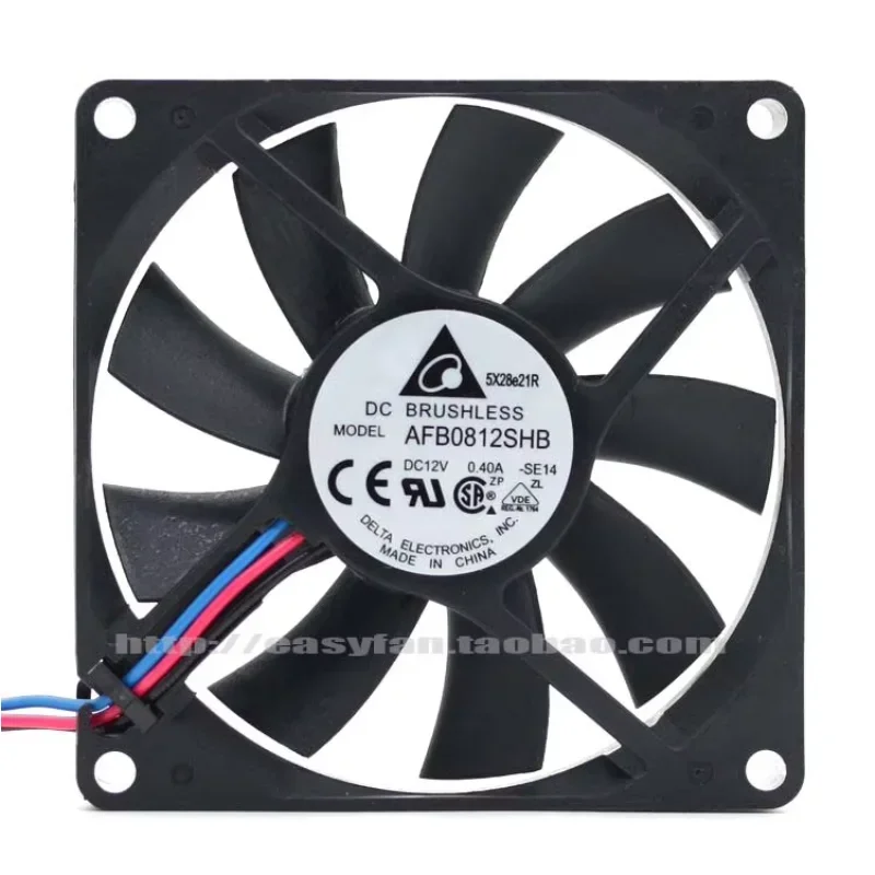 Delta Electronics AFB0812SHB SE14 DC 12V 0.40A 80x80x15mm Server Cooling Fan