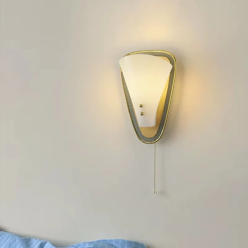 French Mid‑century Wall Sconce Minimalist Wall Lamp For Bedroom Bedside Living Room Background Wall Hallway Corridor Decor Lamps