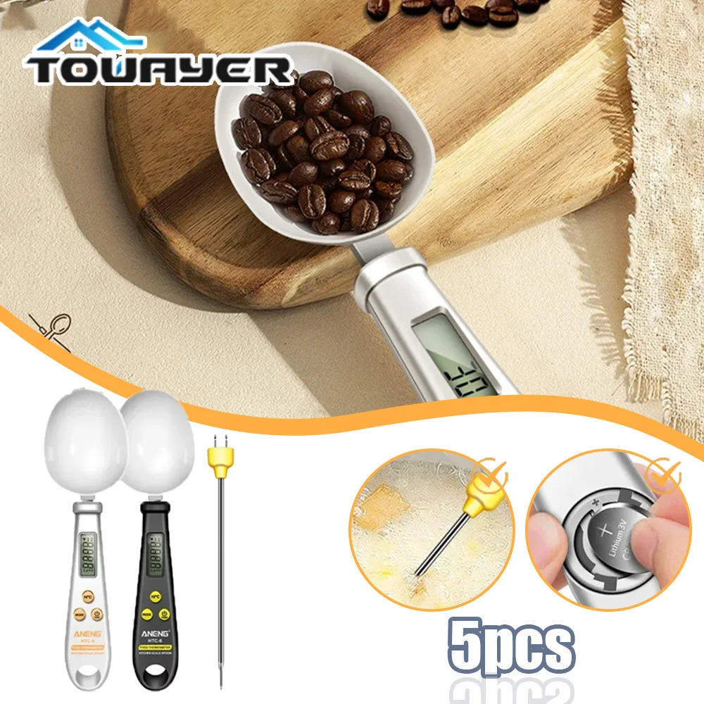 Kitchen Measuring Spoon Scale LCD Digital Measuring Food Flour Digital Spoon Coffee Scale Mini Thermometer Kitchen Tool Scale